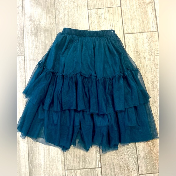 Tea Collection Other - Girls teal tea collection ruffled holiday twirl skirt 6